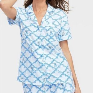 Target Roller Rabbit Blue & White Printed Pajama Set